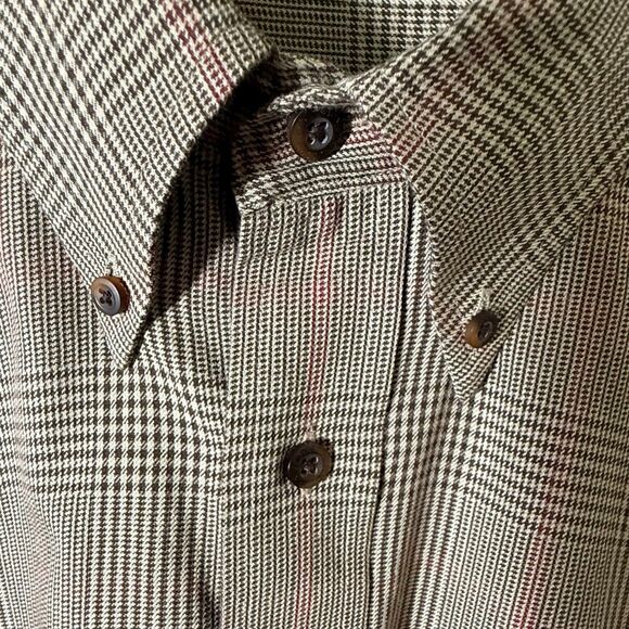 Pendleton Canterbury Cloth Shirt Plaid Button Down Merino Wool Blend Men's Large - Picture 5 of 16